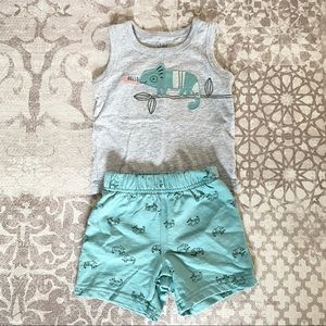 Child of Mine baby boy matching shorts and tank top set 12 mo